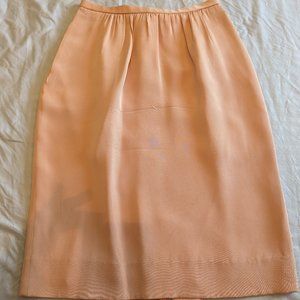 80s | Donna Karan Black Label | SHELL PINK |  SILK SKIRT | 6 | EVC | Union label
